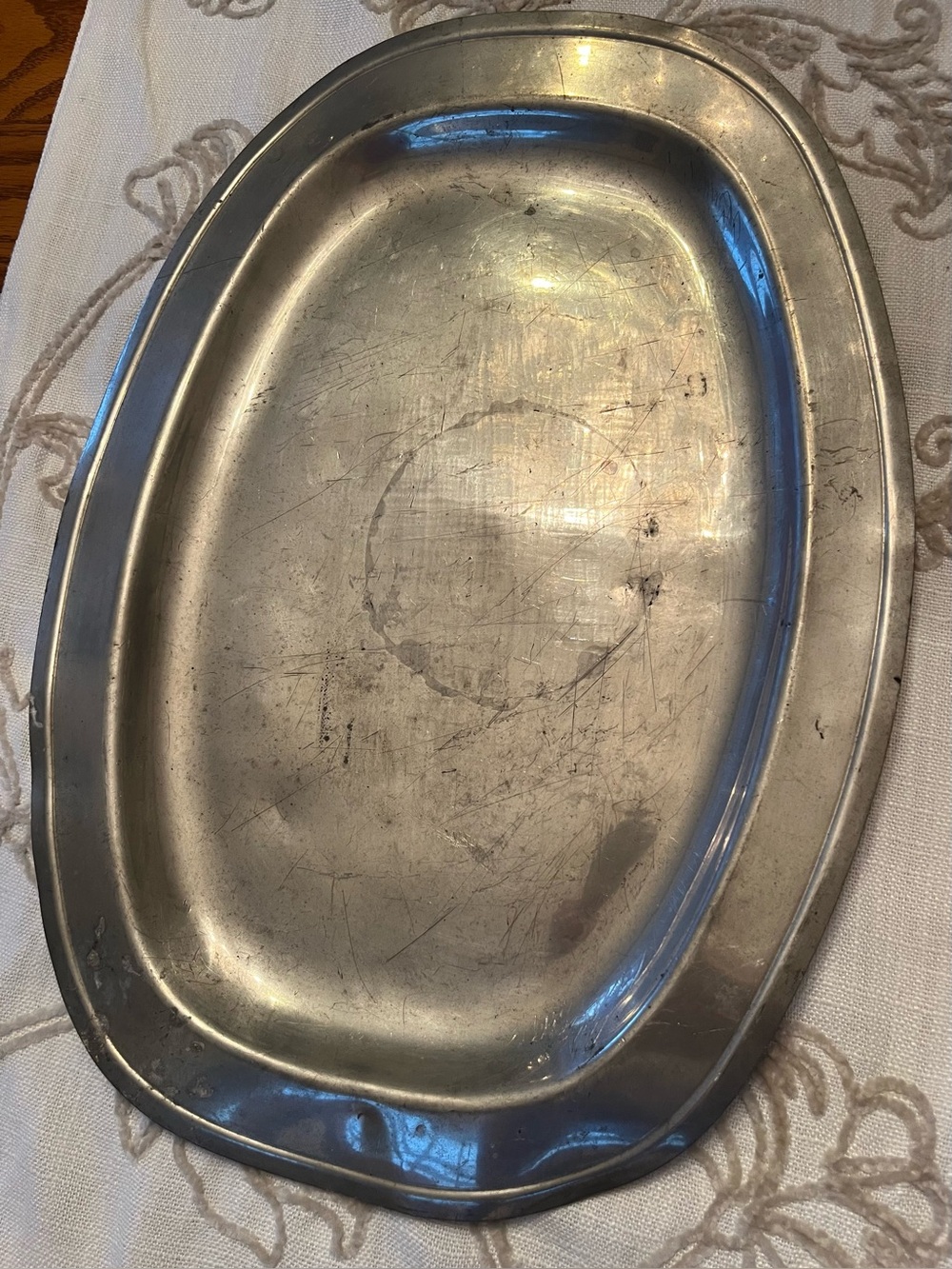 Vintage Oval pewter Serving Platter